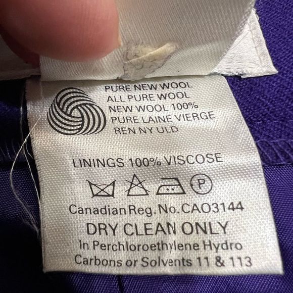 Vintage Royal Purple Wool Fit & Flare Midi Skirt Fully Lined Sz 18 NWT - Picture 5 of 10